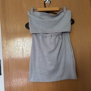 SHEIN Strapless Gray Skirt Set